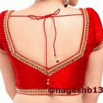Indian Sari Blouse,Readymade Saree Blouse,Designer Red Kundan work .