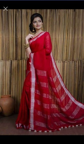 Silver Jari Red Sarees, With Blouse Piece, Rs 2000 /pack MR .
