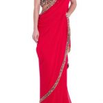 Red Saree & Jewelled Blouse (With images) | Plain saree with heavy .