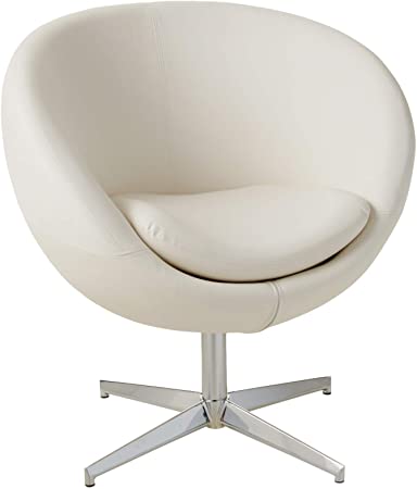 Amazon.com: Best Selling Modern Leather Round Back Chair, White .