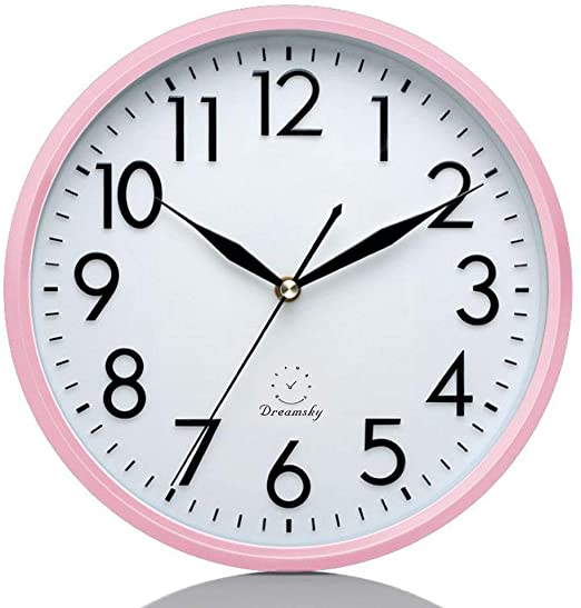 Amazon.com: DreamSky 10 Inches Silent Wall Clock, Battery Operated .