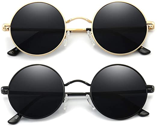 Amazon.com: Dollger Retro Circle Polarized Sunglasses for Men .