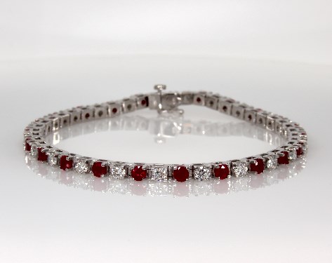 Ruby and Diamond Bracelet (2.38ct tw) | 14K White Gold | 41001W