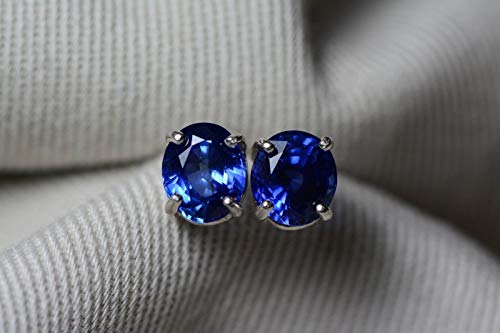 Amazon.com: Unheated Blue Sapphire Stud Earrings, GIA Certified .