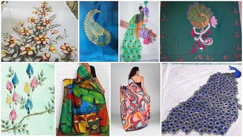 9 Latest Patterns of Saree Painting Designs - 2020 | Styles At Li
