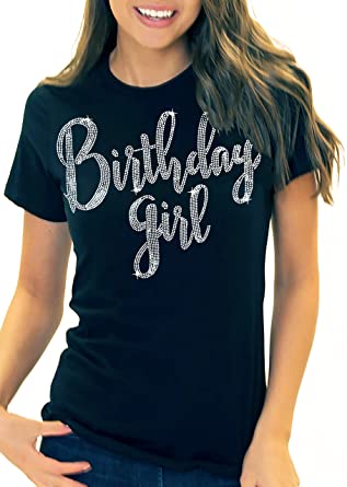 Amazon.com: RhinestoneSash Birthday Girl Shirt for Women .