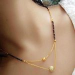 Short Mangalsutra Designs Gold Plated Latest Double Chain Layer .