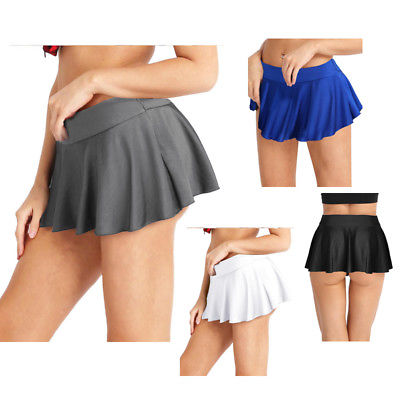 Sexy Womens Tennis Plain Skater Pleated Skorts Mini Short Skirts .