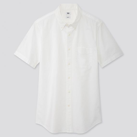 MEN Oxford Slim Fit Short Sleeve Shirt - Casual Shirts - TOPS .