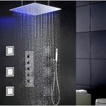 Swash And Rainfall Bathroom LED Shower Tap Set, 20 Inch Ceil .