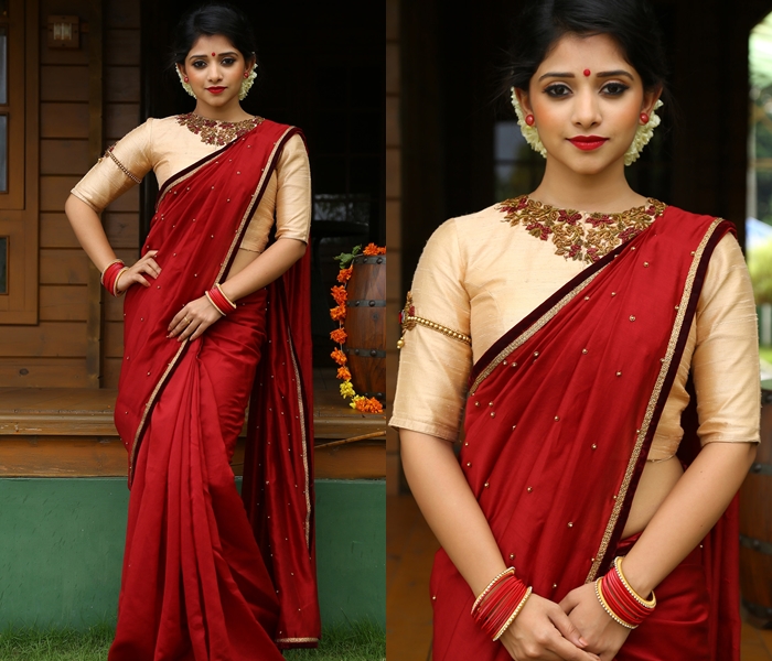 21 Ultra Simple Blouse Designs For Silk Sarees • Keep Me Styli