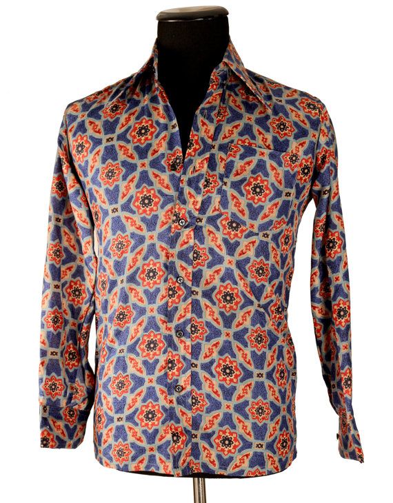 Vintage 1960's 70's Men's SILK Shirt/ Chelsea by TheHoneyWitch .