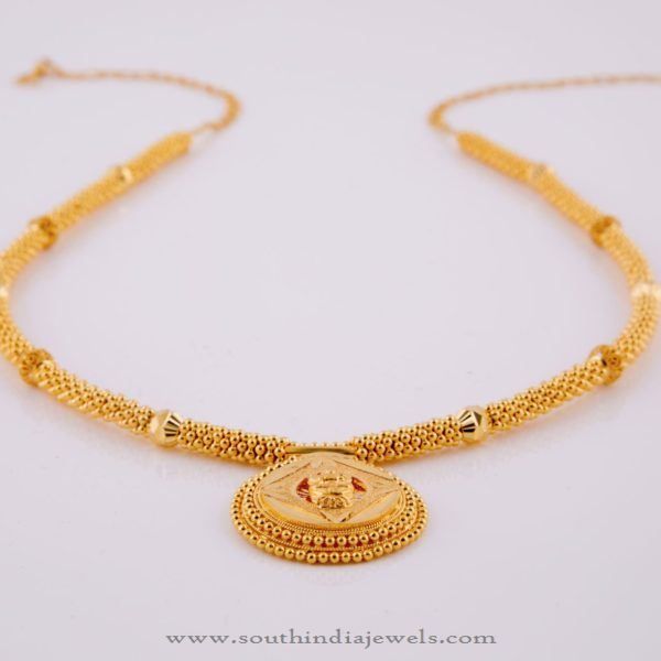 Simple Gold Necklace Design | Indian gold necklace designs, Gold .