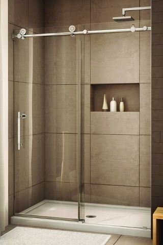 glass shower with sliding glass door by iheartjanda | Shower .
