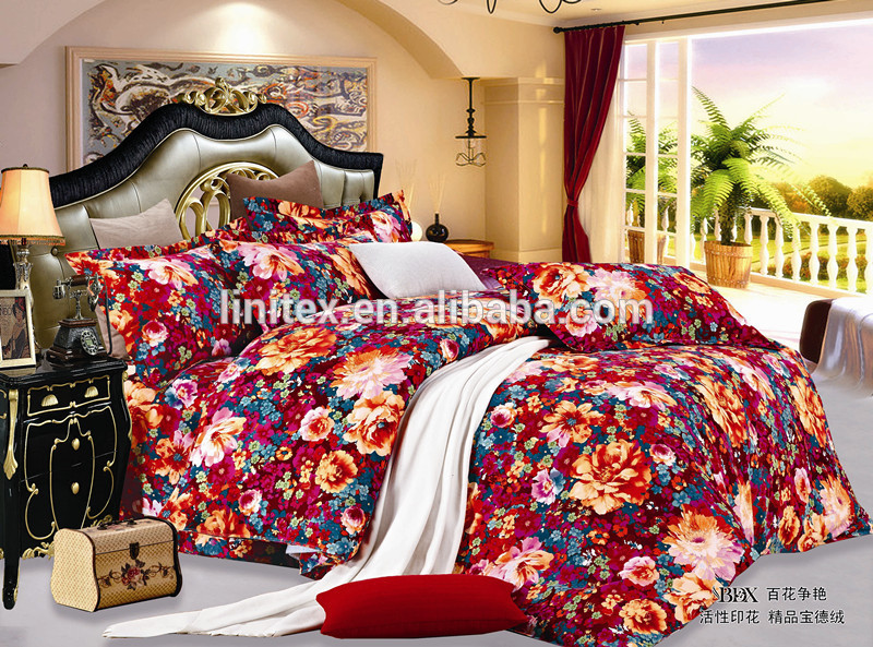 Hot Sale Cotton Soft Bed Sheet,Quilt,Bedding Sets,Reactive Printed .