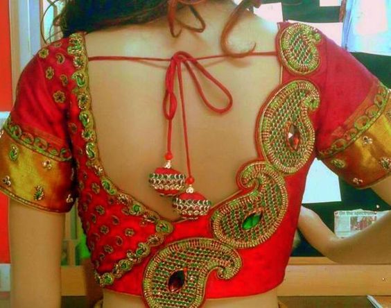 Stunning South Indian Bridal Blouse Design #BridalBlouse .