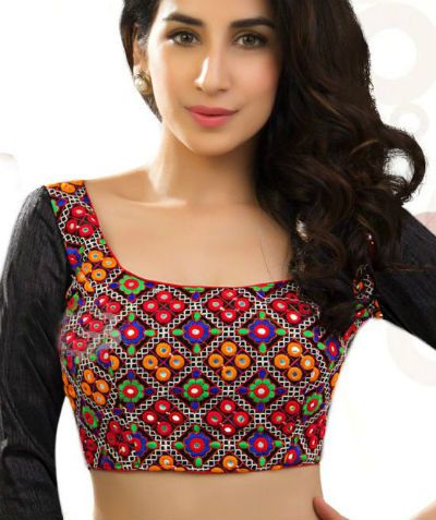Multicolored Square Neck #Blouse | Blouse designs, Plain blouse .