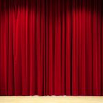 Kate Red Stage Curtain Wood Floor Backdrop for Photography (With .