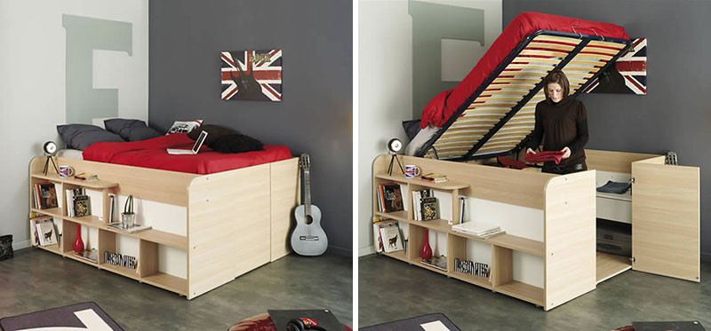 Clever Bed Designs With Integrated Storage For Max Efficien