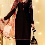 Intricate Black Embroidered Work Designer Straight Salwar Suit .