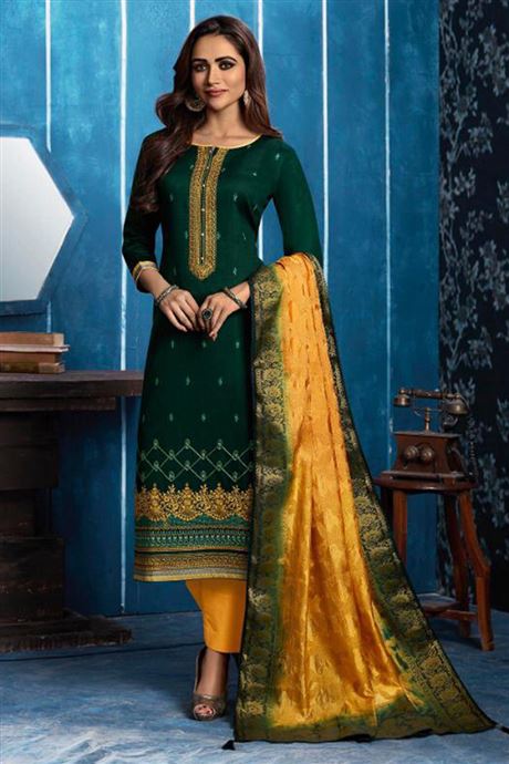 Wholesale Ladies Straight Salwar Kameez Catalogue Supplier Silk .