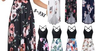 NEW Women Summer Floral Printed Sleeveless Dress Sling Dress V .