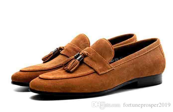 Fashion Tassel Loafers Shoes Gentleman Luxury Suede Casual Stress .