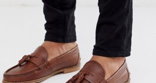 ASOS DESIGN tassel loafers in tan leather with natural sole | AS