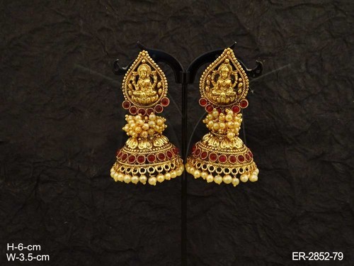 Manek Ratna Jhumka Temple Jewellery Kemp Earrings, Rs 395 /piece .