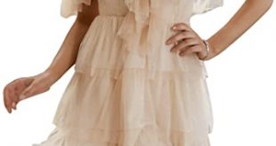 Simplee Women's Sexy Tulle Dress Ruffle Strappy A line Mini .