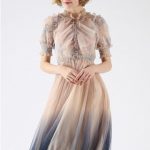 We Know It All Gradient Pleated Mesh Tulle Dress - Retro, Indie .