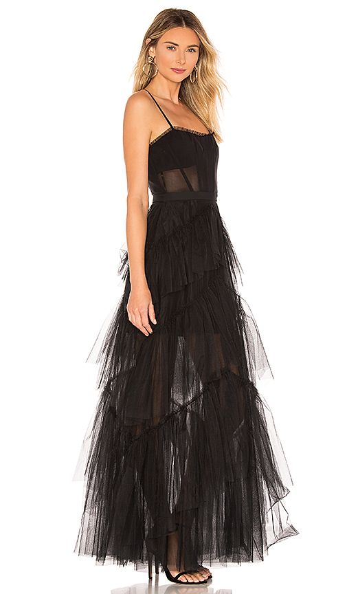 Corset Tulle Gown in Black (With images) | Black corset dress .