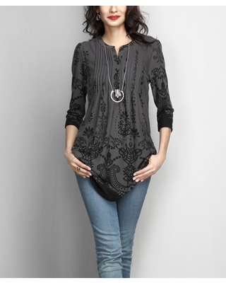 80% Off Reborn Collection Women's Tunics charcoal - Charcoal .