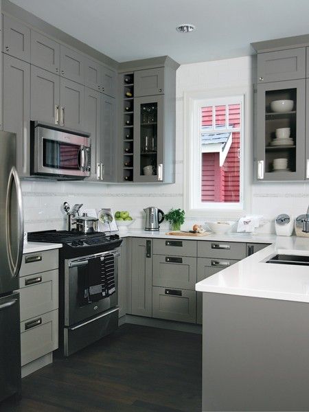 Suzie: Kelly Deck Design - U shaped kitchen design with gray .
