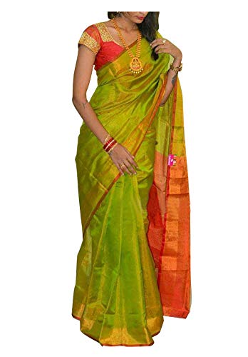 Buy Women's Uppada Saree With Running Blouse (2452_Green) at Amazon.
