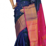 Navy Blue Uppada Sarees With Butti Up624, 6.3 M (with Blouse Piece .
