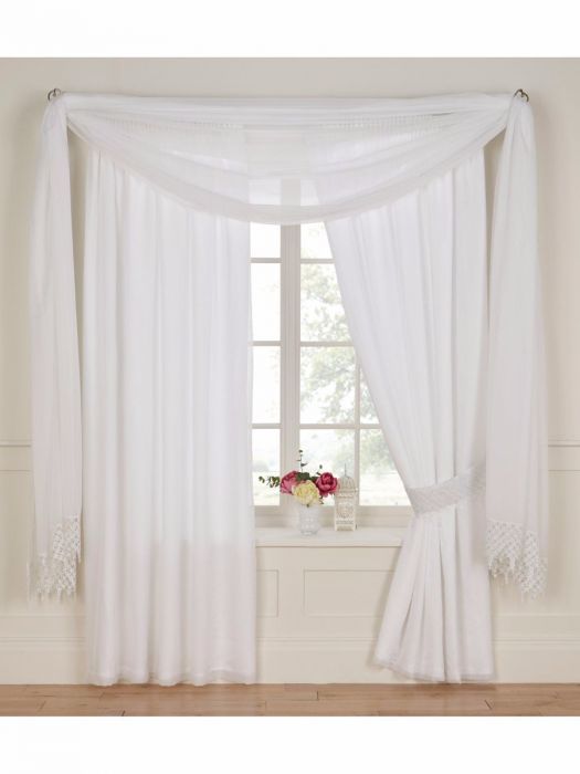 Wisteria Lined Voile Curtain (With images) | Voile curtains, White .