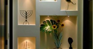 modern POP wall designs in hall shelves in POP designs | Niche desi