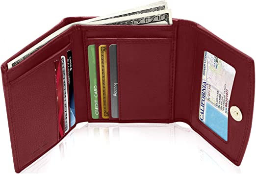 Small RFID Wallets For Women - Leather Slim Compact Womens Wallet .