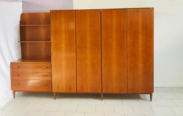 Italian Wardrobe with Drawers and Shelves, 1960s for sale at Pamo