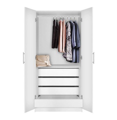 Alta Wardrobe Closet - 2 Doors, 4 Interior Drawers | Contempo Spa