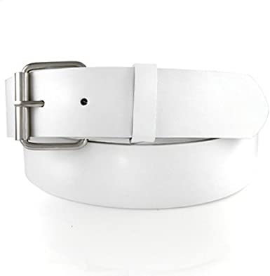 GENUINE LEATHER SNAP ON WHITE BELT WITH A DETACHABLE BUCKLE, FITS .