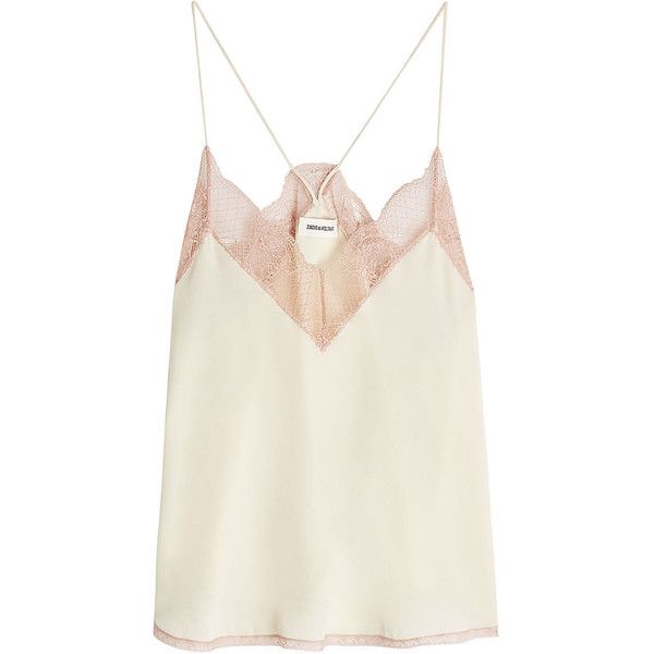 Zadig & Voltaire Lace Trim Silk Cami Top found on Polyvore .