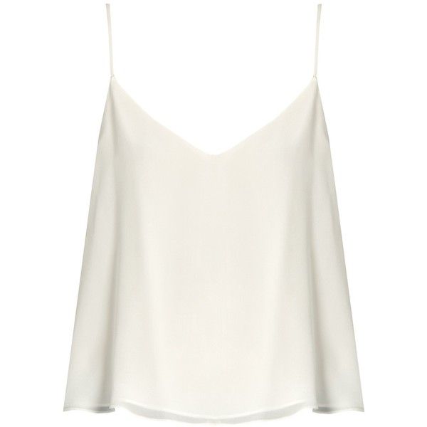 Raey Deep V-neck silk cami top found on Polyvore featuring tops .