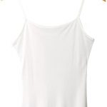 Women's 100% Pure Mulberry Silk Camisole Top Cami Chemise (White .