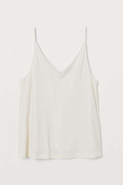 V-neck Camisole Top - Natural white - Ladies | H&M
