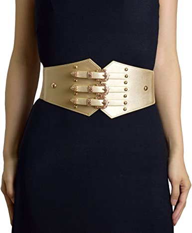 Amazon.com: ZIFEIYU Women Vintage Leather Elastic Waist Belt .
