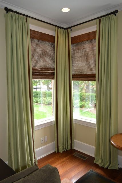 Corner window curtains | Window curtains living room, Window .