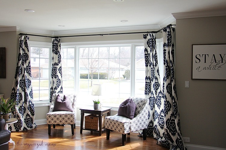 How To Hang Bay Window Curtains On An Oversized Window - The .