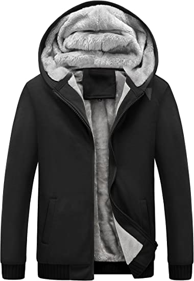 Yeokou Men's Winter Thicken Fleece Sherpa Lined Zipper Hoodie .